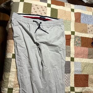 Tommy Hilfiger Red and Navy Striped Waistband Pants